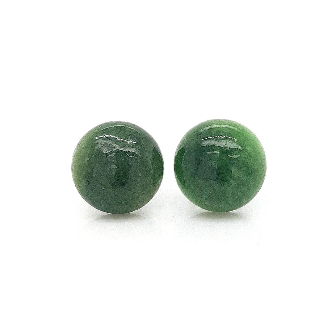 Greenstone Round 10mm Surgical Steel Stuf Earrings