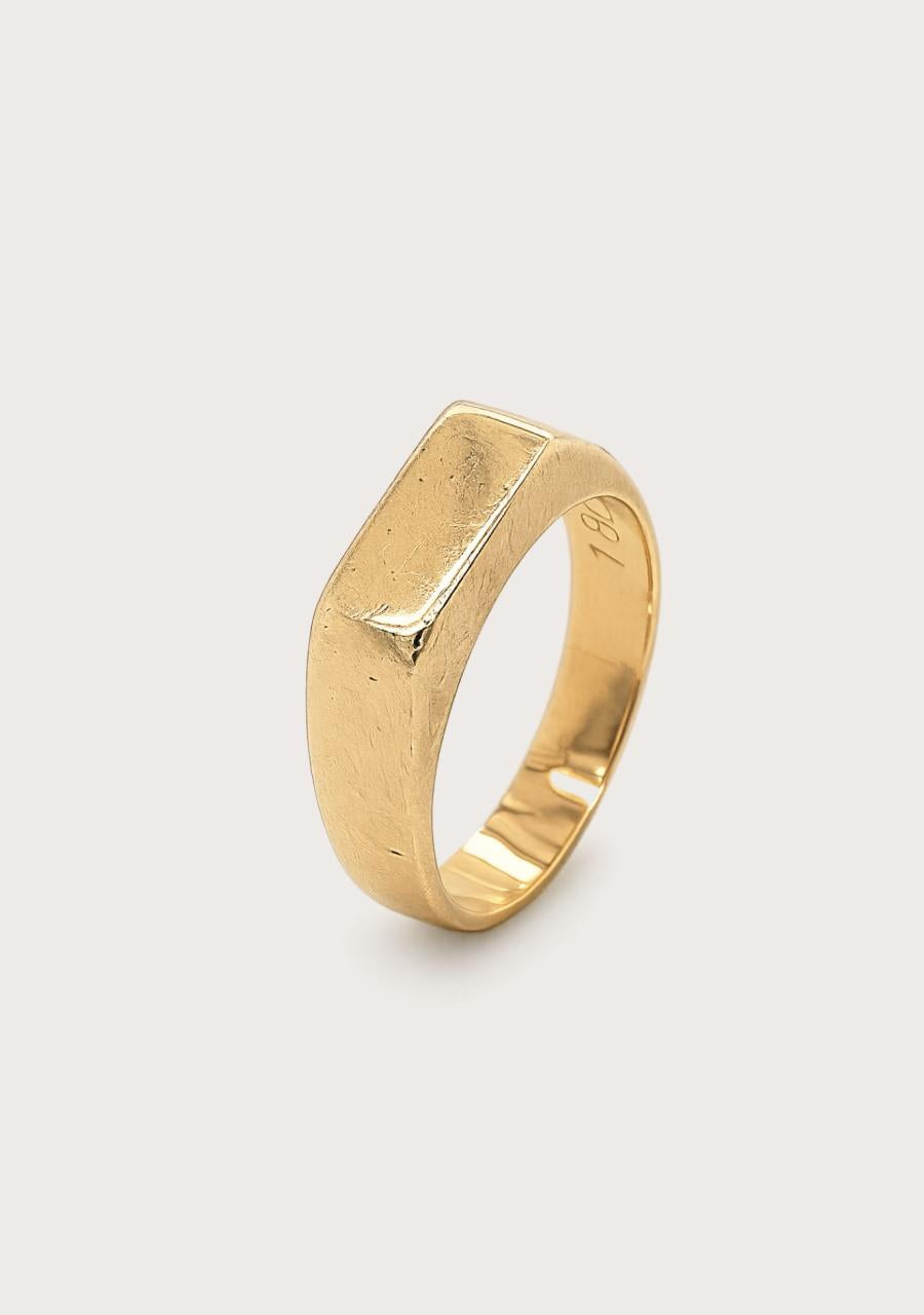 Estate 18ct Yellow Gold Bar Signet Ring