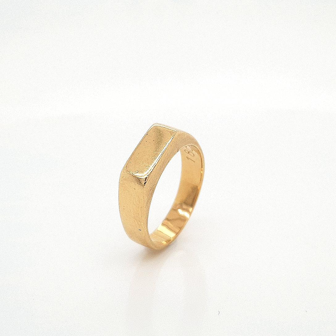 Estate 18ct Yellow Gold Bar Signet Ring