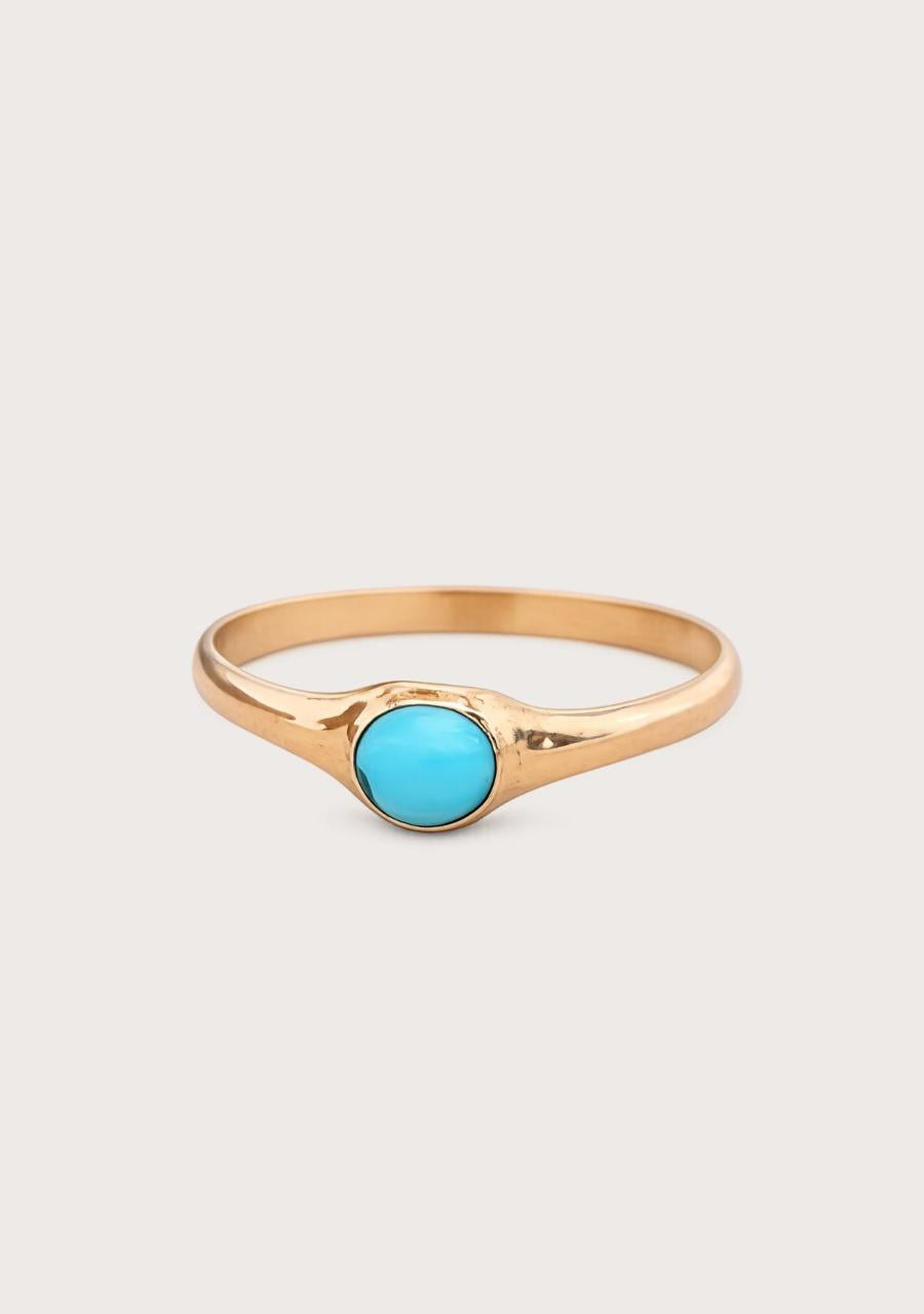 Estate 9ct Rose Gold Turquoise Ring