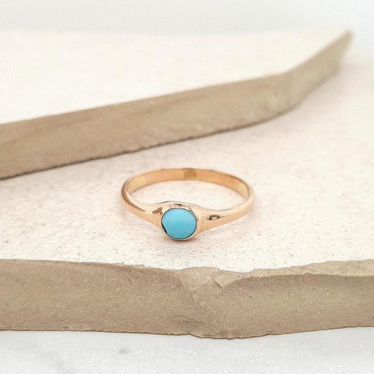 Estate 9ct Rose Gold Turquoise Ring