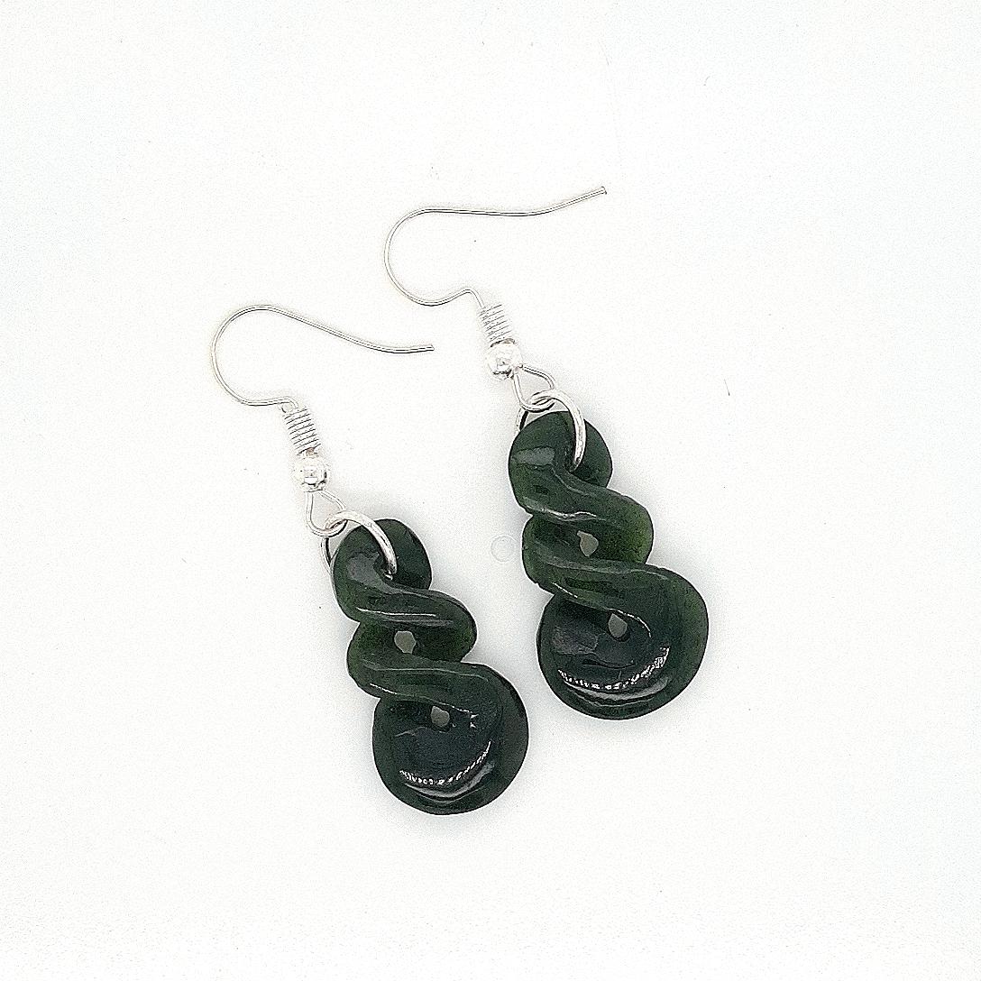 Greenstone Double Twist Earrings