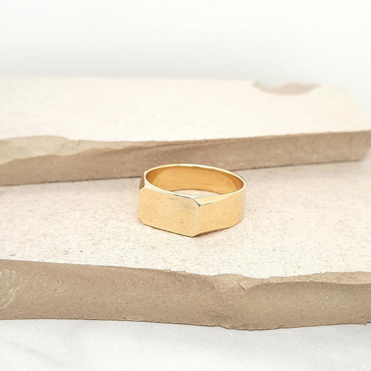 9ct Yellow Gold Flat Top Signet Ring