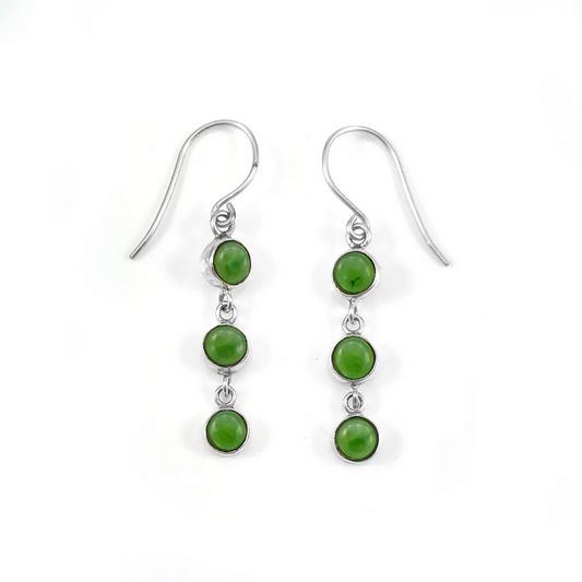 Nick Von K Sterling Silver Pounamu 3 Muses Earrings