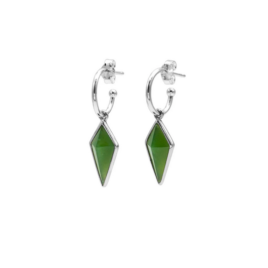 Nick Von K Sterling Silver Pounamu Pinnacle Earrings