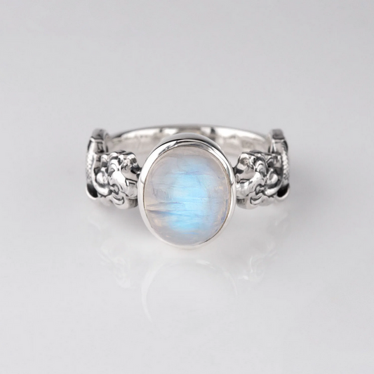 Nick Von K Sterling Silver Rainbow Moonstone Mermaid Ring