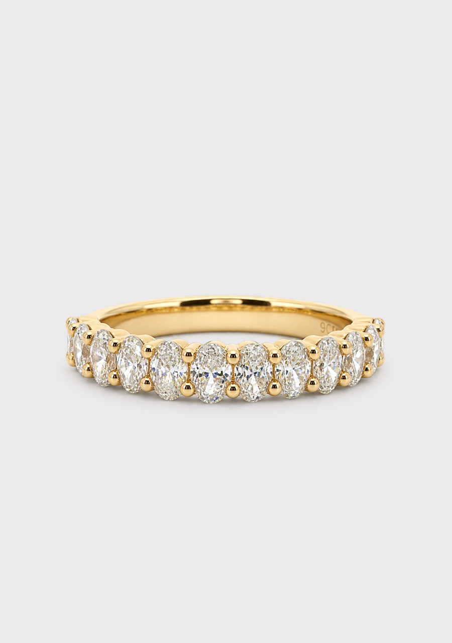 9ct Yellow Gold Lab Grown Oval Diamond Band