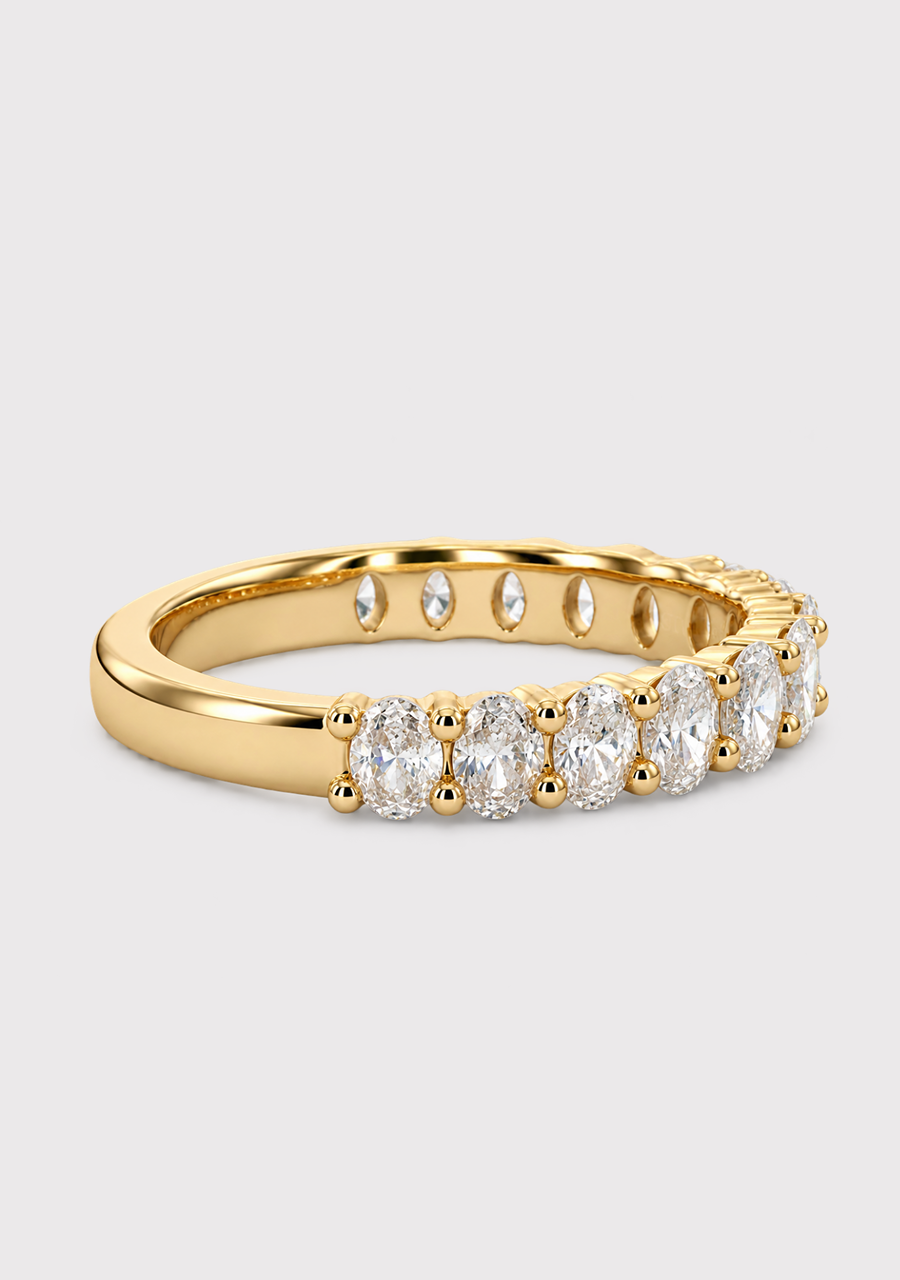 9ct Yellow Gold Lab Grown Oval Diamond Band