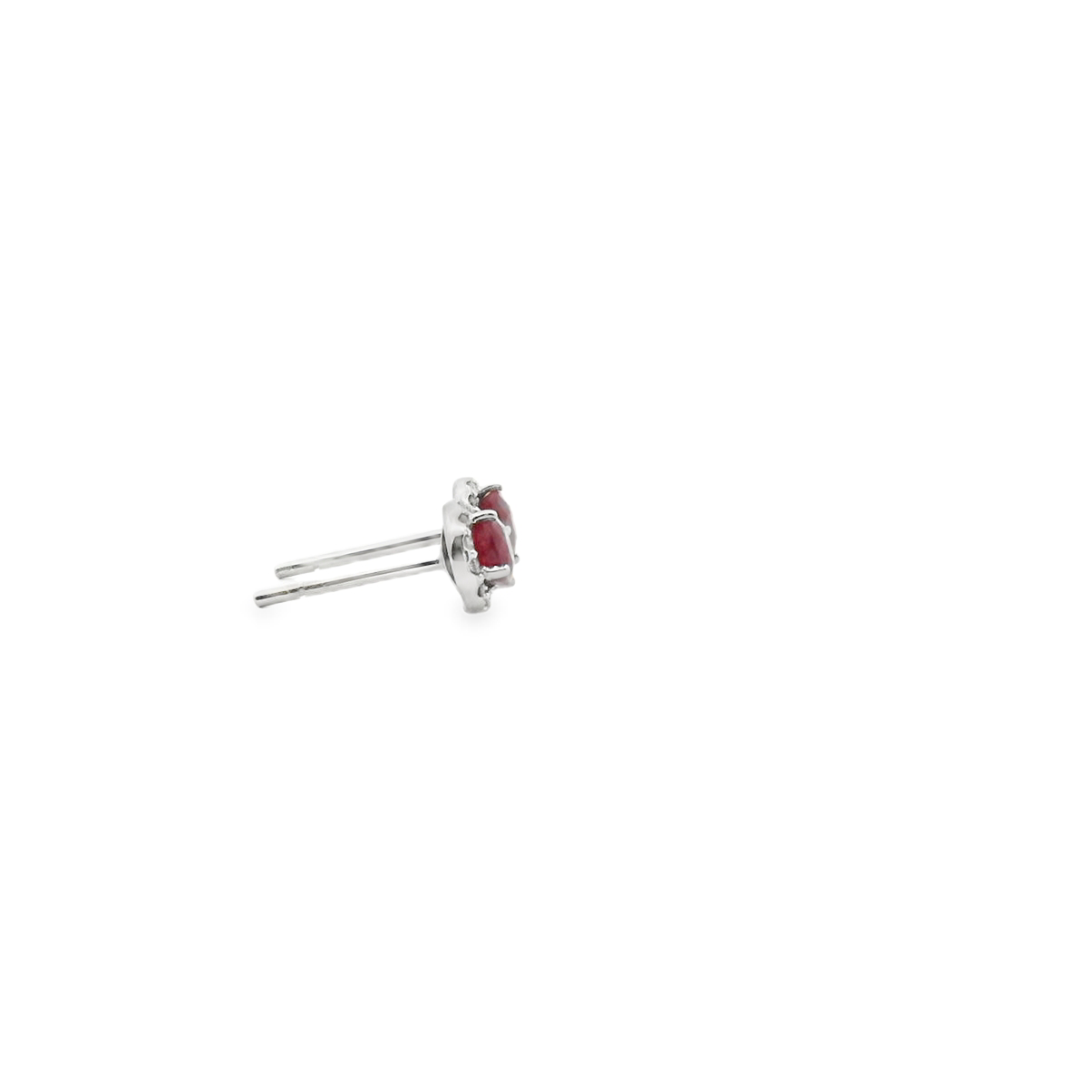 Ruby & Diamond 9ct White Gold Stud Earrings