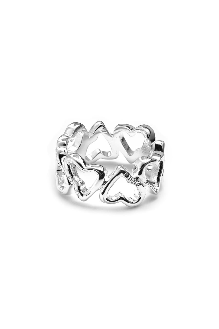 Stolen Girlfriends Club Sterling Silver Band of Melted Hearts Ring