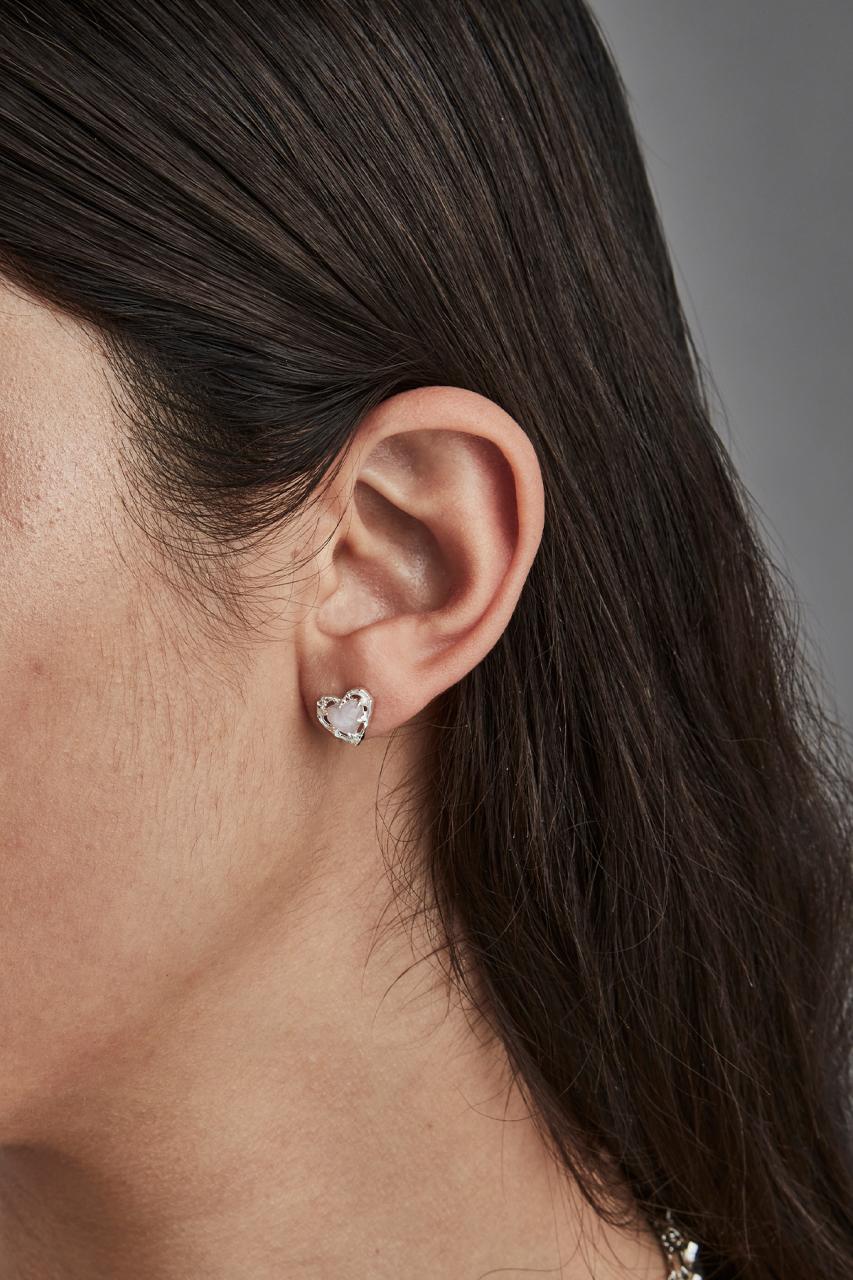 Stolen Girlfriends Club Sterling Silver Gothic Romance Stud Earrings with Purple Apatite