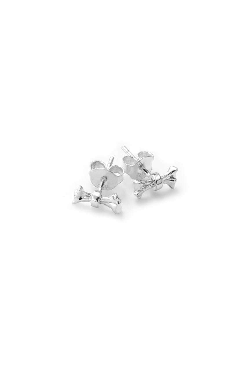 Stolen Girlfriends Club Sterling Silver Cross Bone Stud Earrings