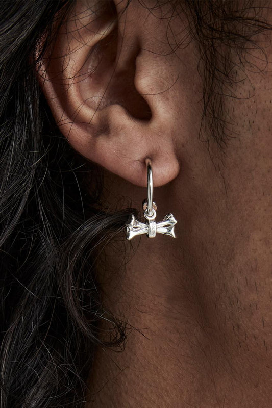 Stolen Girlfriends Club Sterling Silver Cross Bone Sleeper Earrings