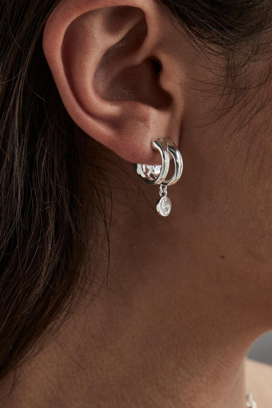 Stolen Girlfriends Club Sterling Silver Skeletal Hoop Earrings