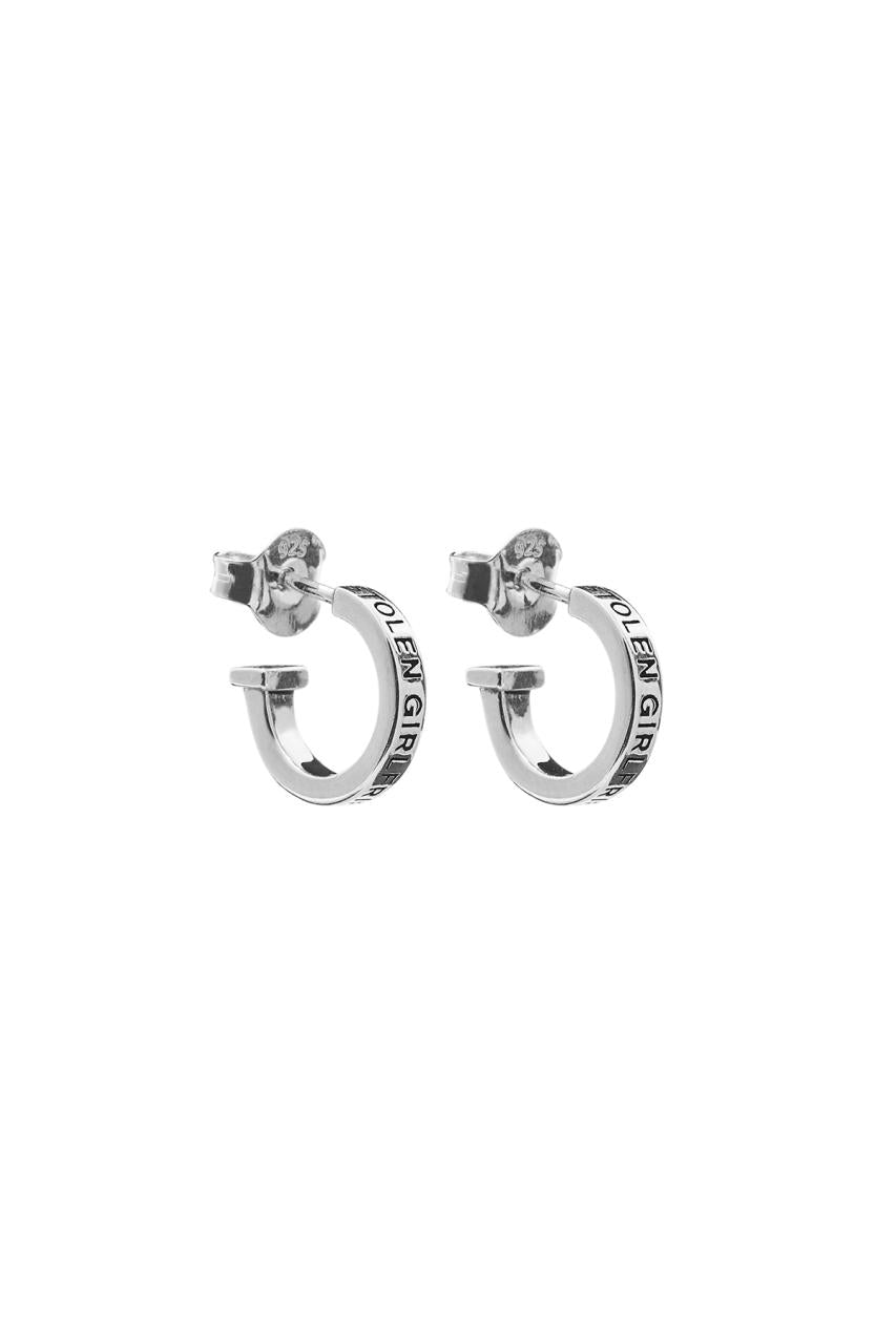 Stolen Girlfriends Club Sterling Silver Clean Logo Hoop Earrings