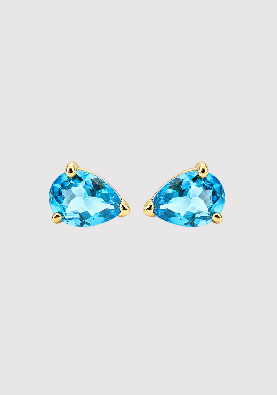 Topaz 9ct Yellow Gold Stud Earrings