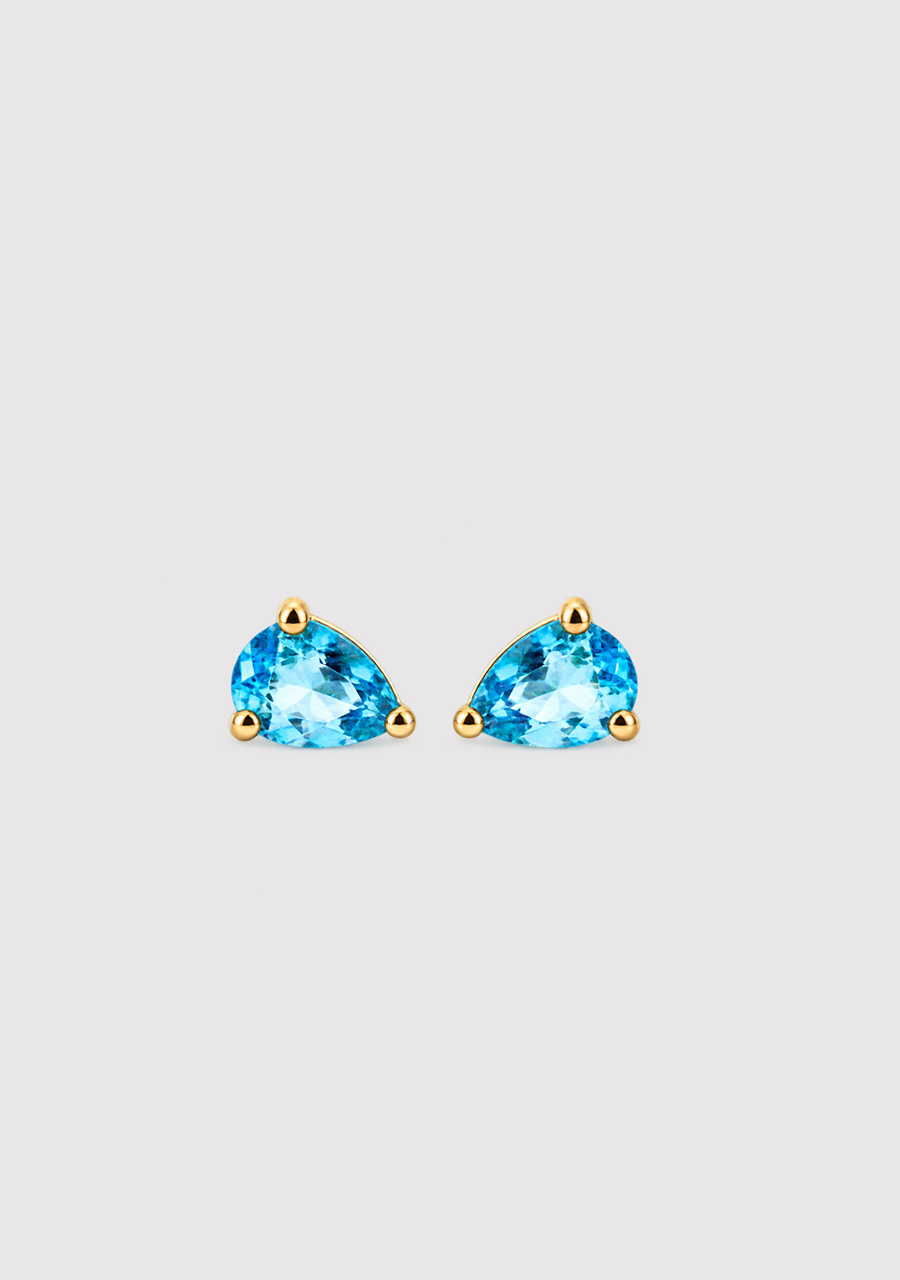 Topaz 9ct Yellow Gold Stud Earrings