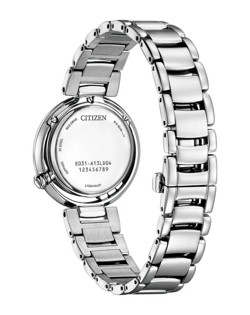 Citizen Ladies Diamond Eco-Drive Stainless Steel Watch with Blue Dial