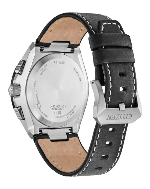 Citizen Gents Promaster Eco-Drive Watch with Leather Strap and Black Dial