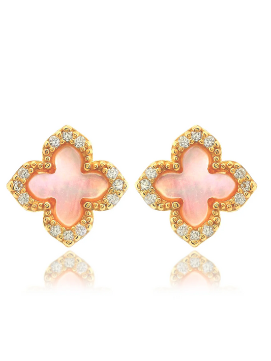 Georgini Gold Plated Sydney Soiree Fairwater Mother of Pearl Stud Earrings