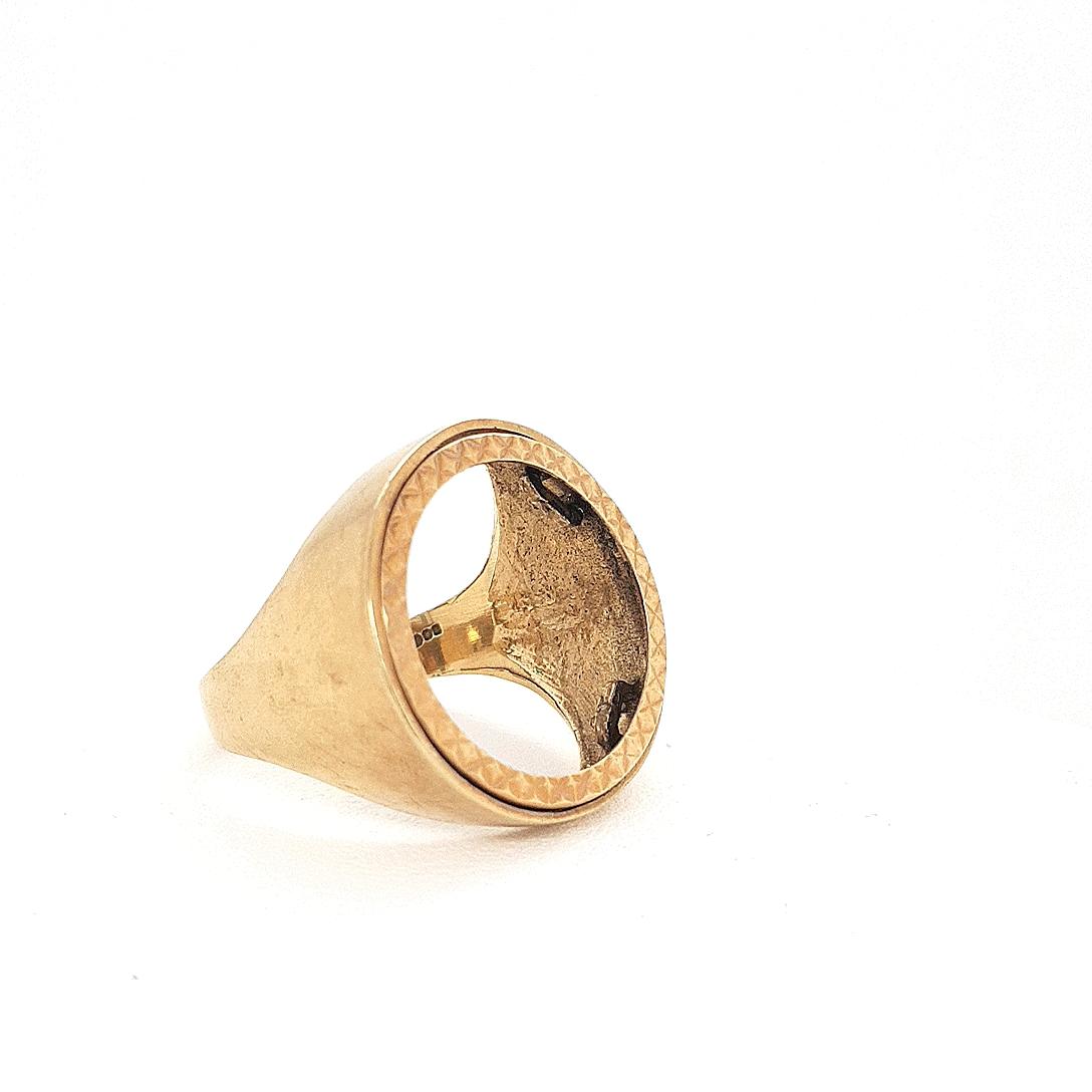 Estate 9ct Yellow Gold Full Sovereign Ring Mount