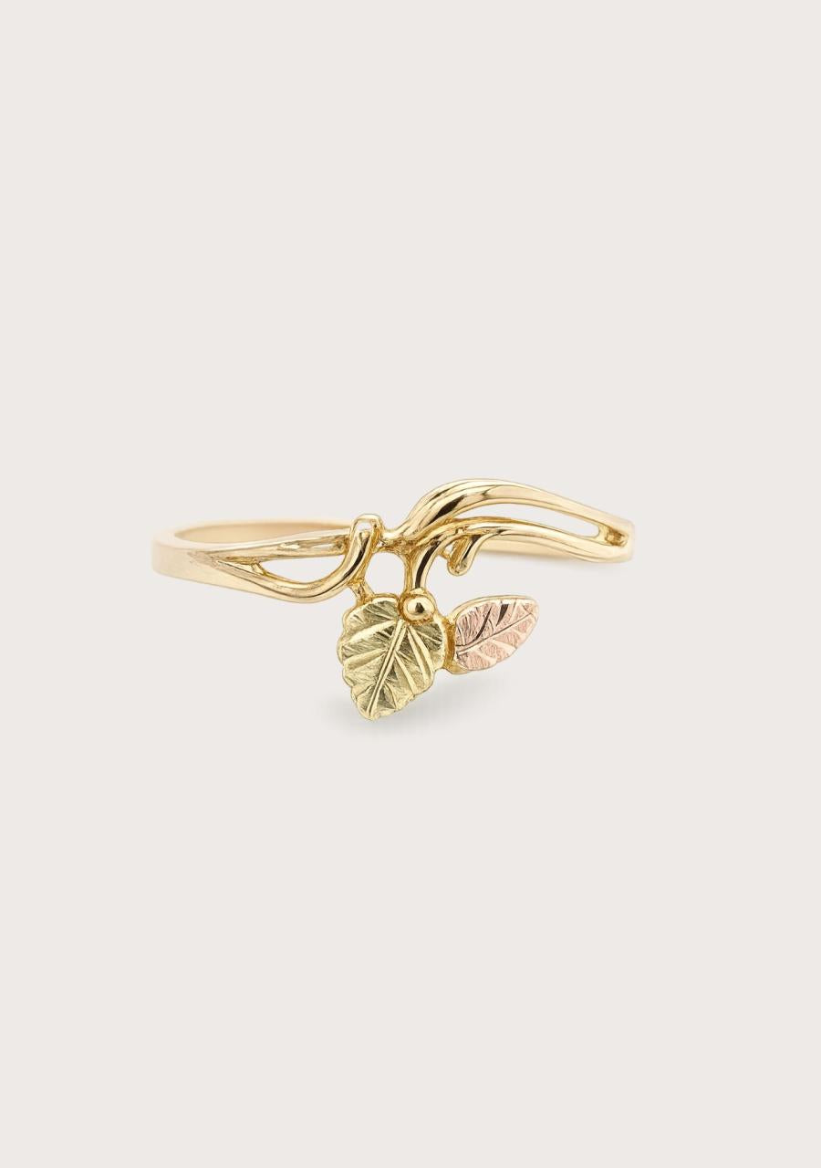 Estate 10ct Yellow and Rose Gold Leaf Ring