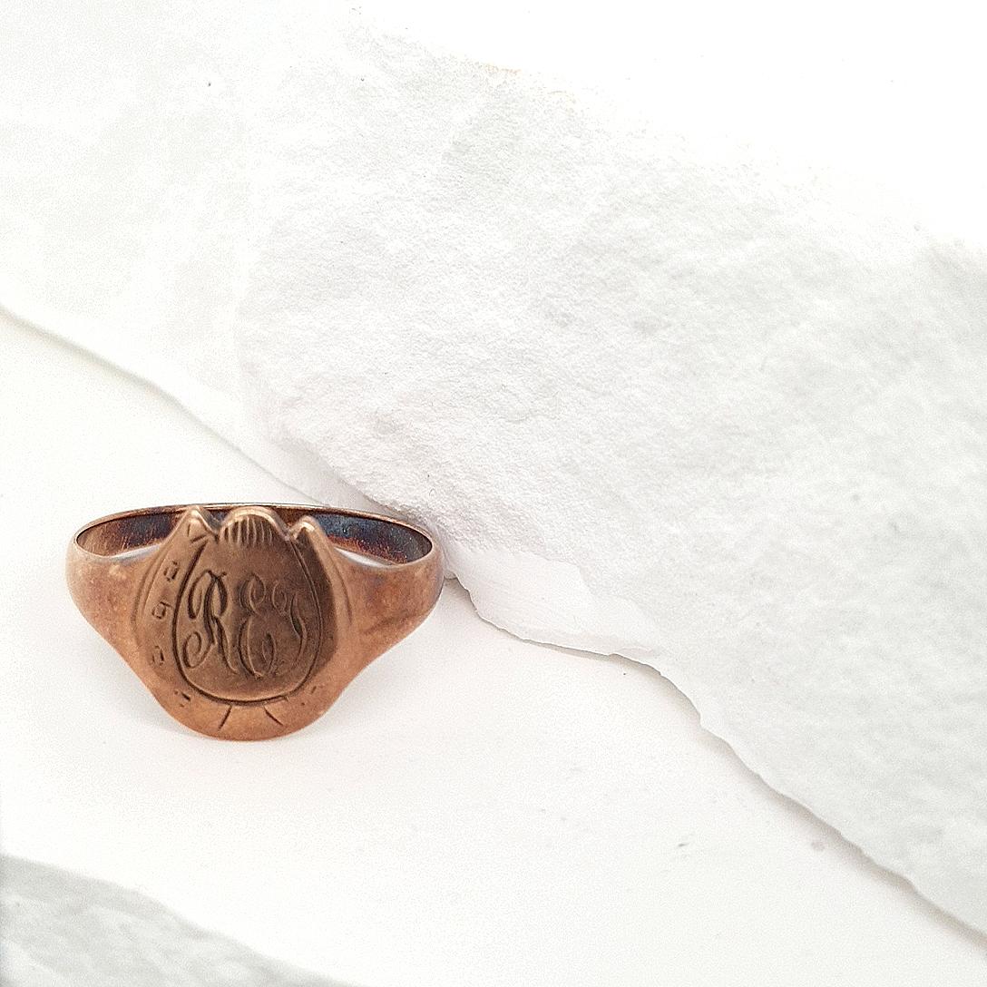 Estate 9ct Rose Gold Signet Ring