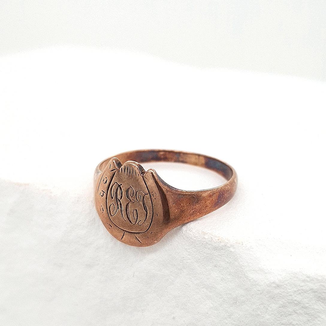 Estate 9ct Rose Gold Signet Ring