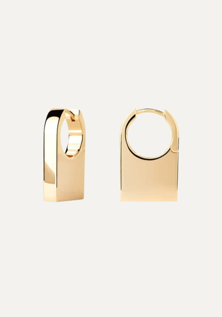 PD Paola Gold Plated Chicago Hoop Earrings