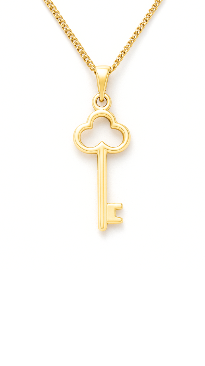 Key Pendant in 9ct Yellow Gold
