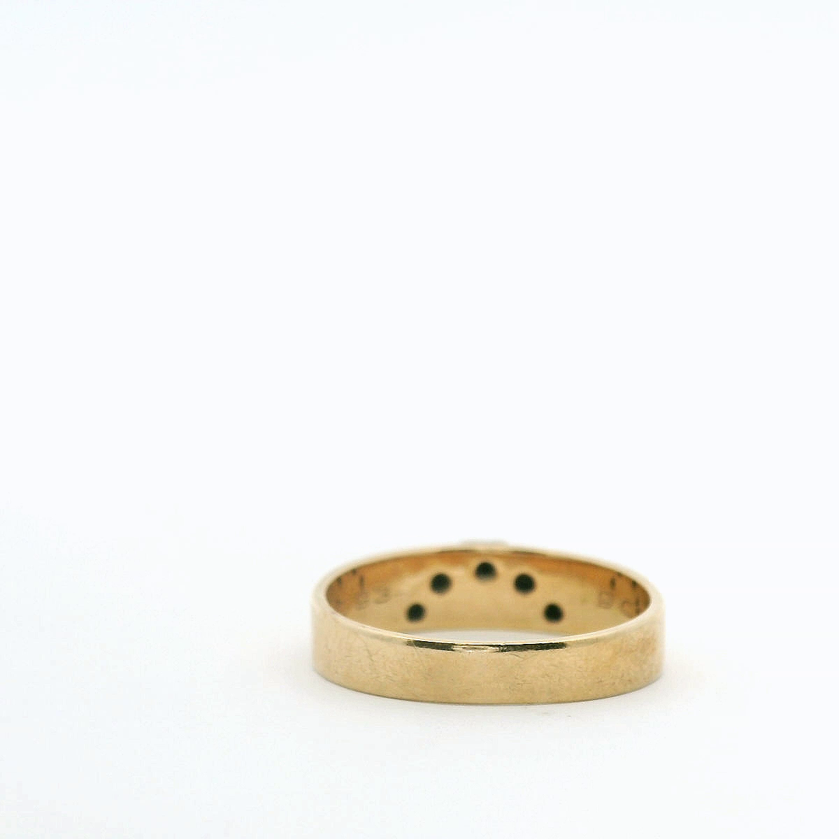 Estate 9ct Yellow Gold Diamond Curved Ring