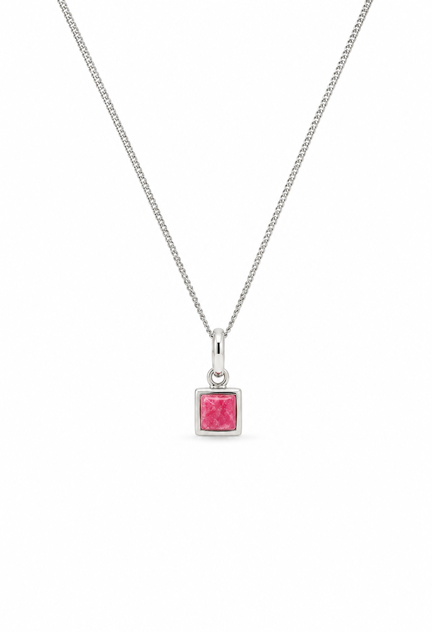La Stele Sterling Silver Rhodochrosite Petite Necklace