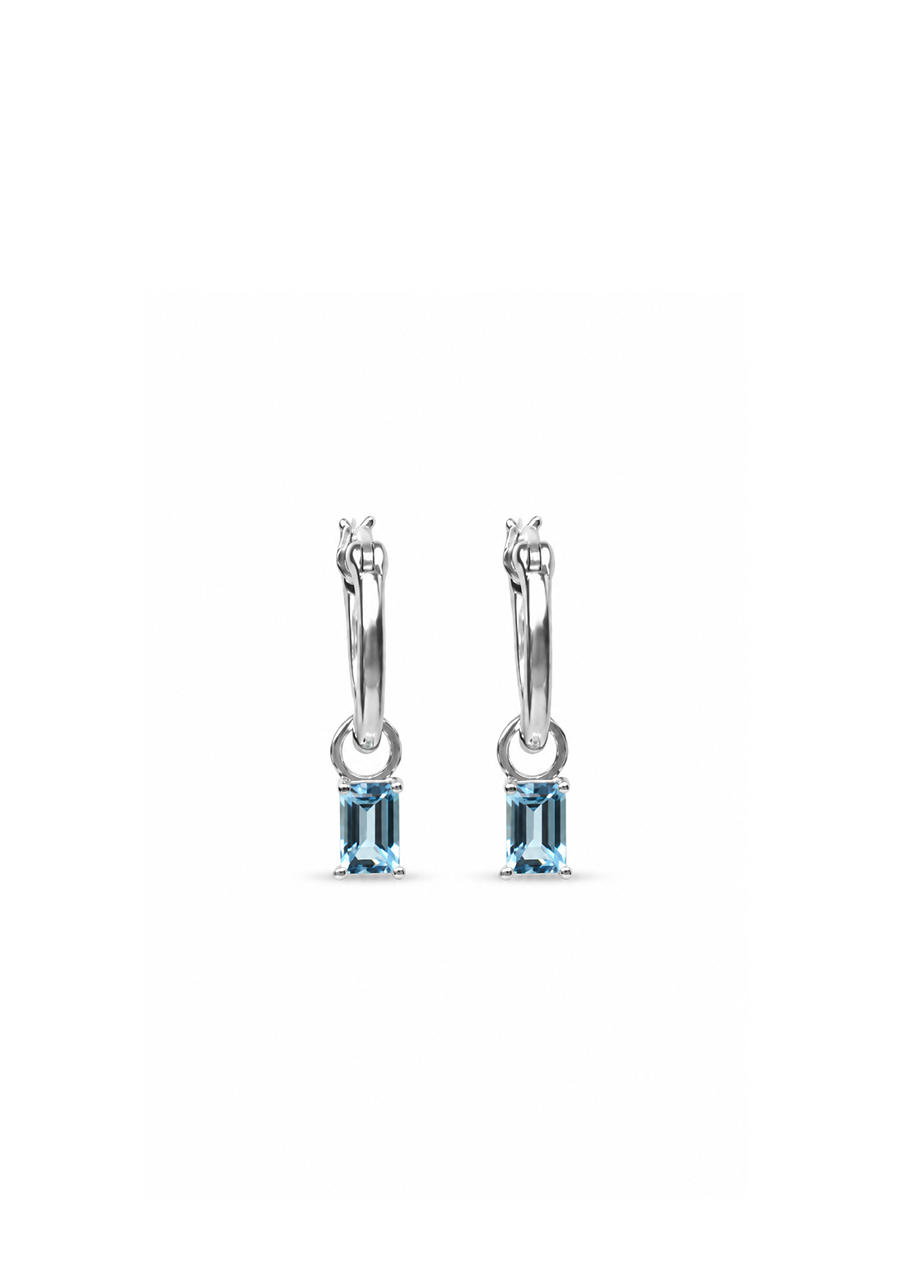 Lucie Sterling Silver Blue Topaz Rectangle Earrings