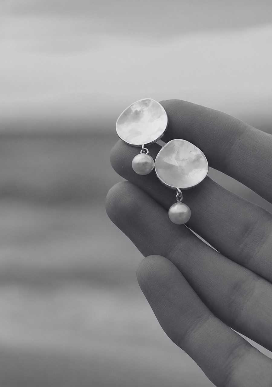 Sterling Silver Perle Reflection Freshwater Pearl Earrings