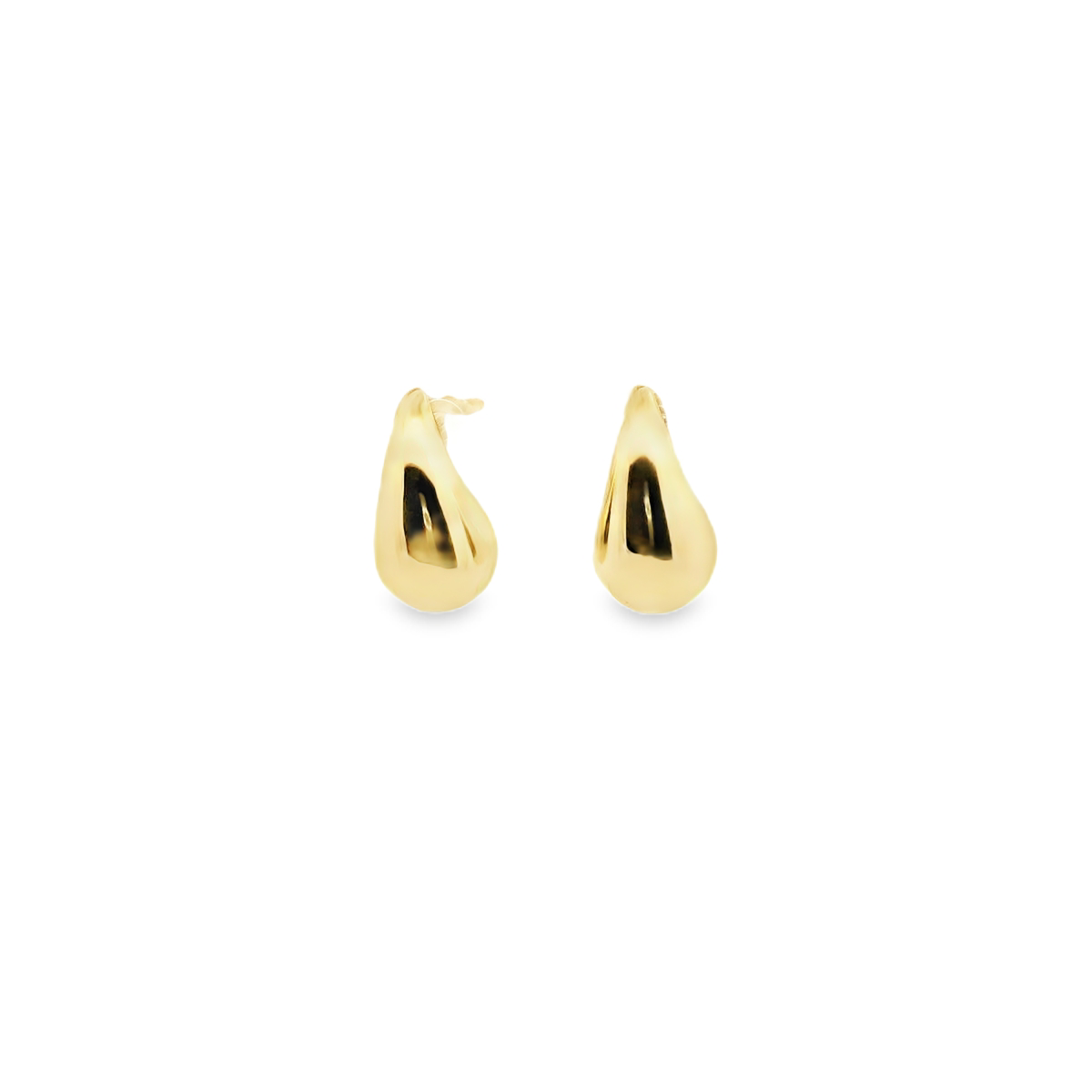 9ct Yellow Gold Medium Teardrop Stud Earrings