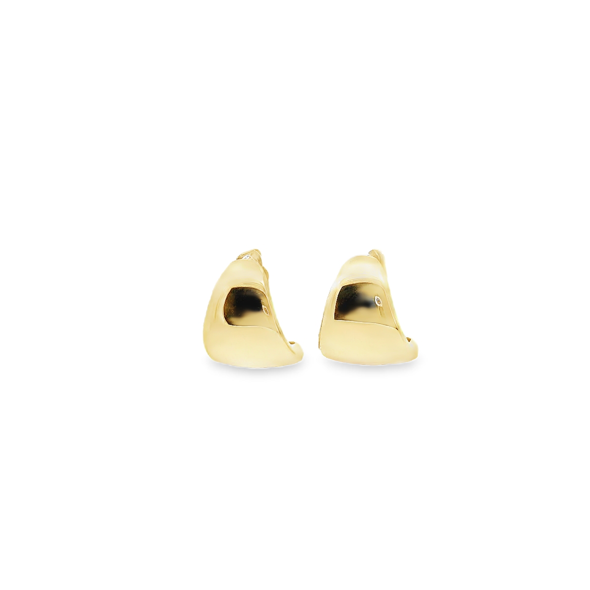 9ct Yellow Gold Polished Half Curved Stud Earrings