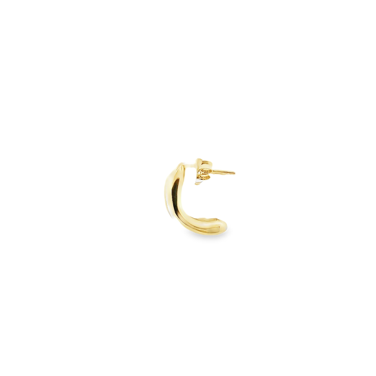 9ct Yellow Gold Polished Half Curved Stud Earrings