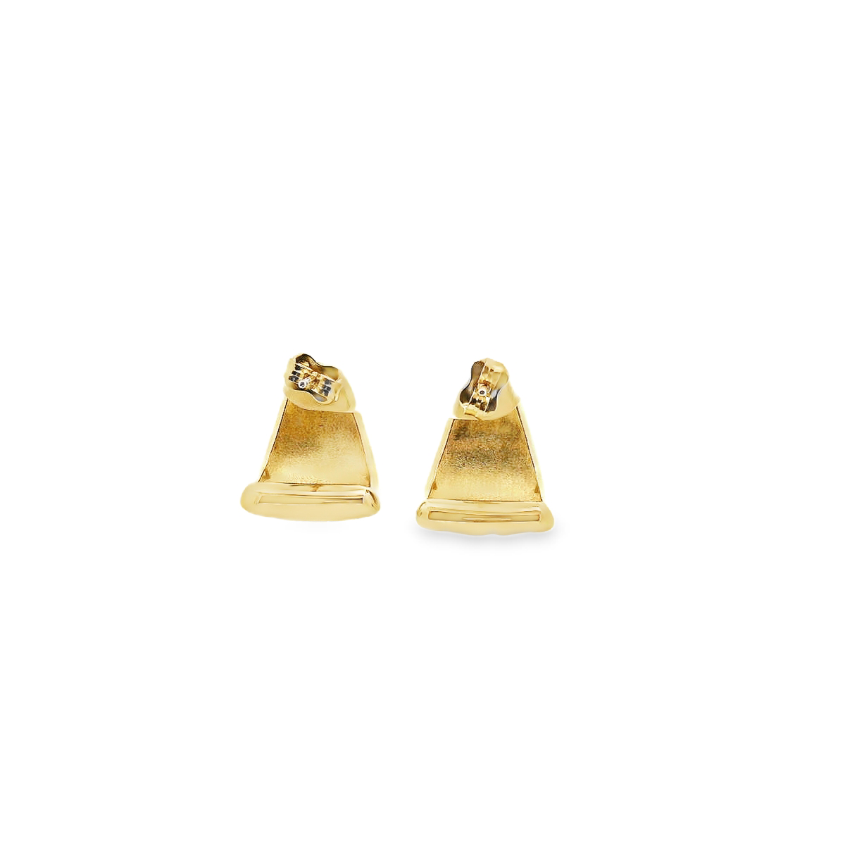 9ct Yellow Gold Polished Half Curved Stud Earrings