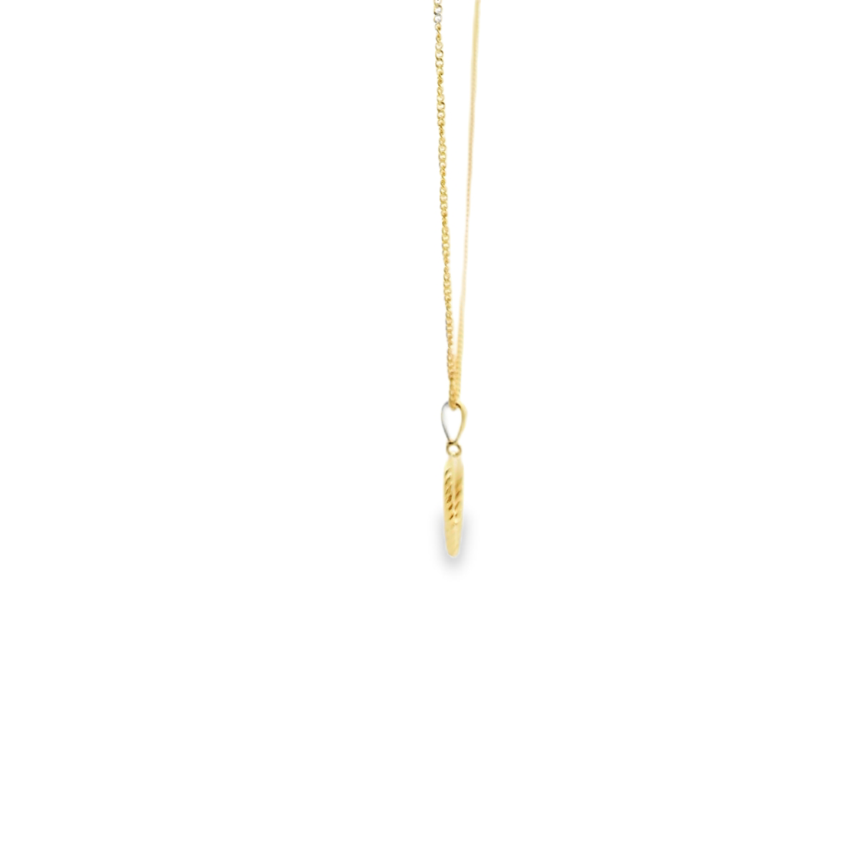 9ct Yellow Gold Open Heart Rope Border Pendant