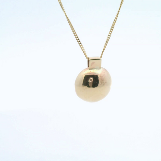 Estate 9ct Yellow Gold Dome Circle Pendant