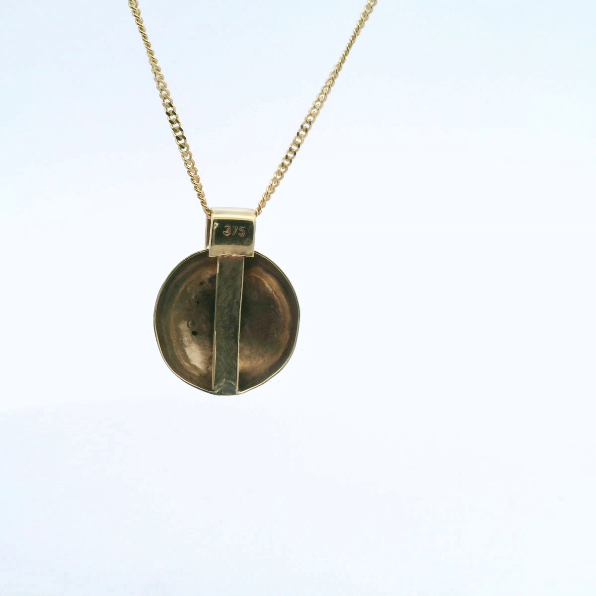 Estate 9ct Yellow Gold Dome Circle Pendant