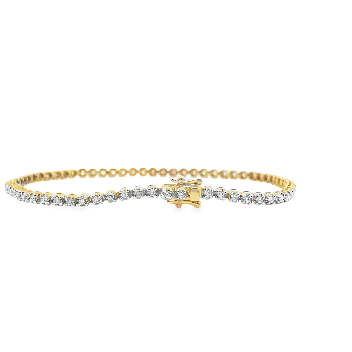 Diamond 9ct Yellow Gold 1.00ct Tennis Bracelet