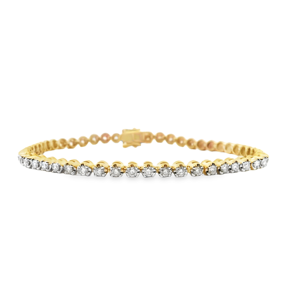 Diamond 9ct Yellow Gold 2.00ct Tennis Bracelet