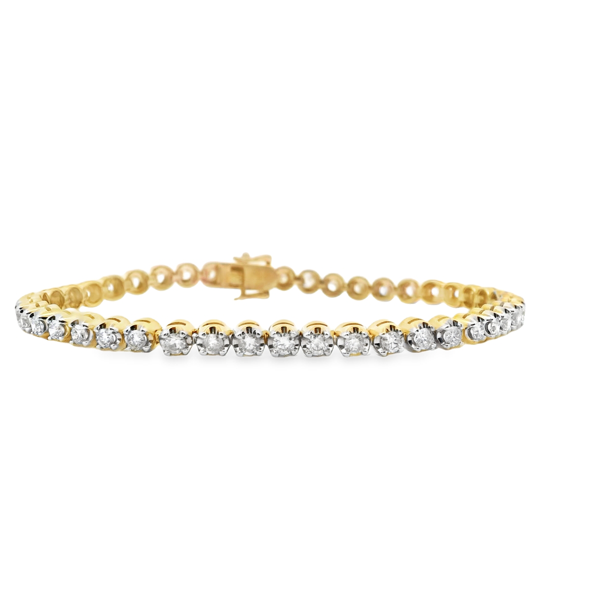 Diamond 9ct Yellow Gold 2.50ct Tennis Bracelet