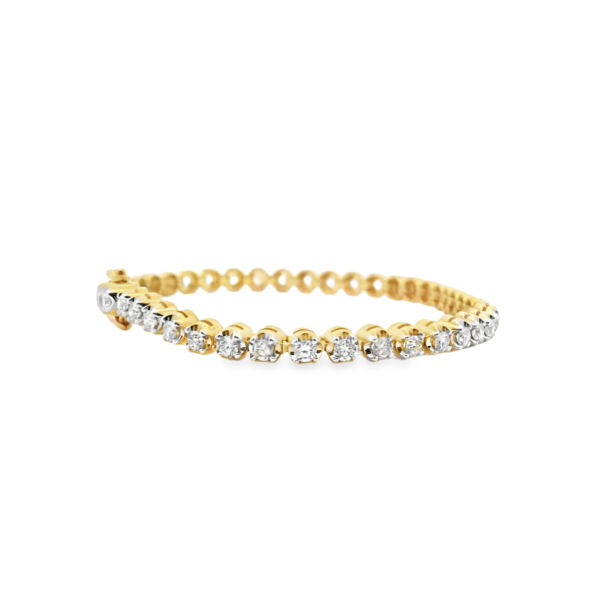 Diamond 9ct Yellow Gold 2.50ct Tennis Bracelet