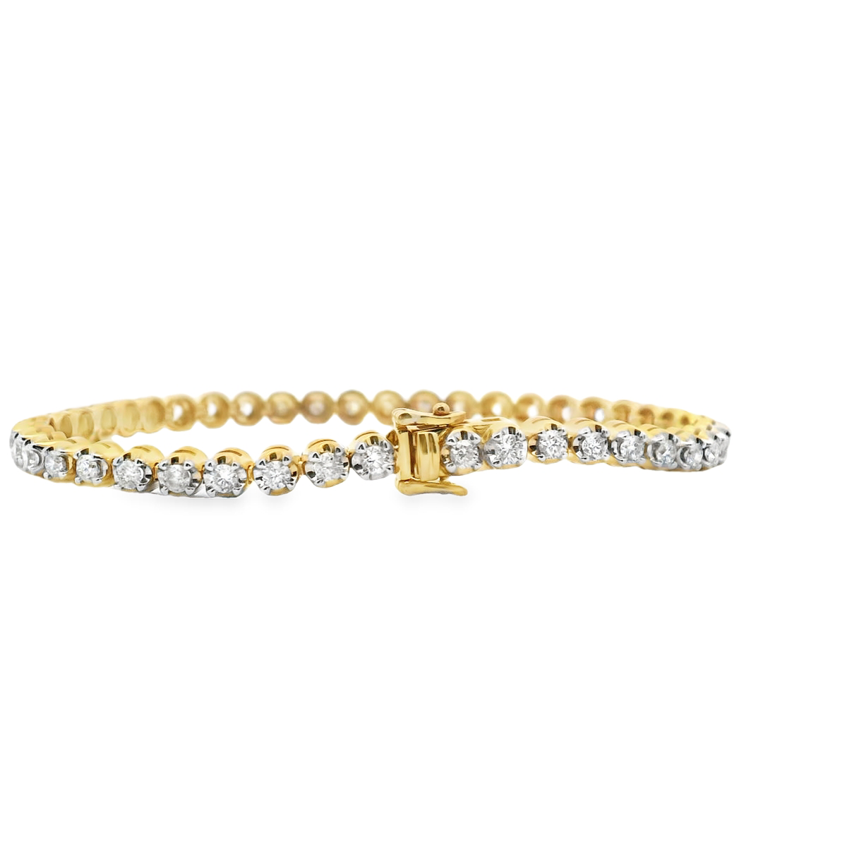 Diamond 9ct Yellow Gold 2.50ct Tennis Bracelet