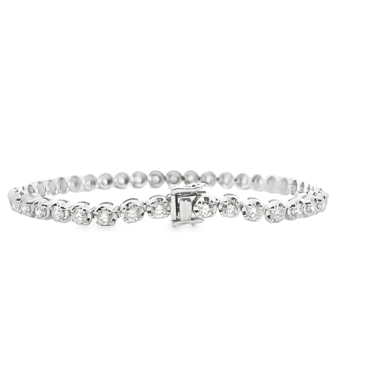 Diamond 18ct White Gold 4.03ct Tennis Bracelet