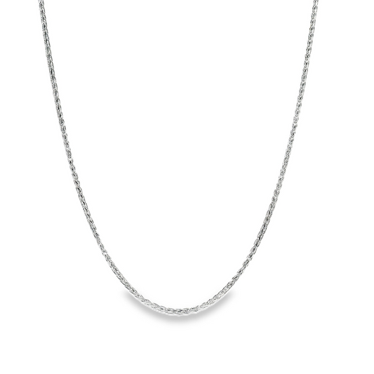 9ct White Gold 1.2m Fox Chain with Extender Chain