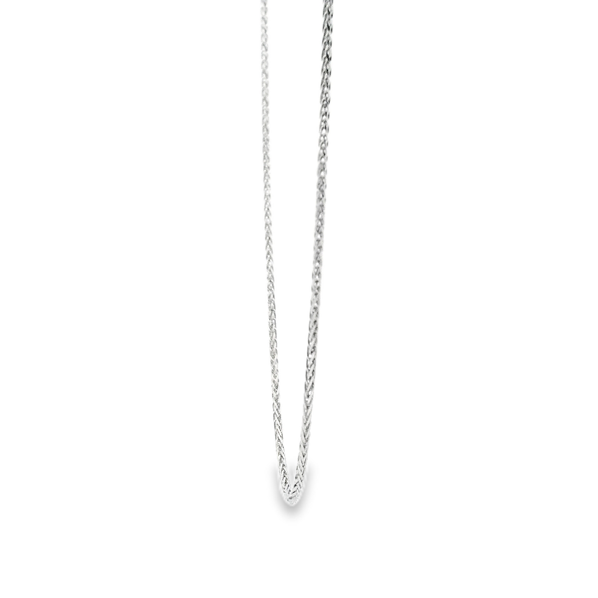 9ct White Gold 1.2m Fox Chain with Extender Chain