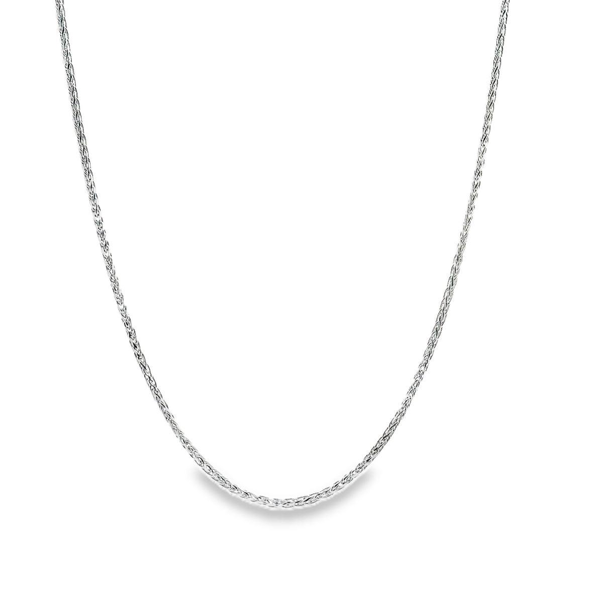 9ct White Gold 1.2m Fox Chain with Extender Chain